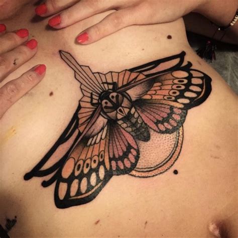 moth underboob tattoo|Moth Underboob Tattoo